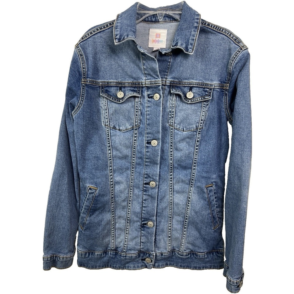 LuLaRoe Jaxon Denim Blue Jean Jacket Women XS Classic Cotton Spandex Stretch A04